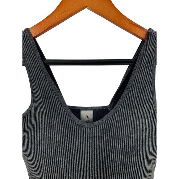 AS Revival Ribbed Tank Top OS Gray Womens Sleeveless - Picture 3 of 6